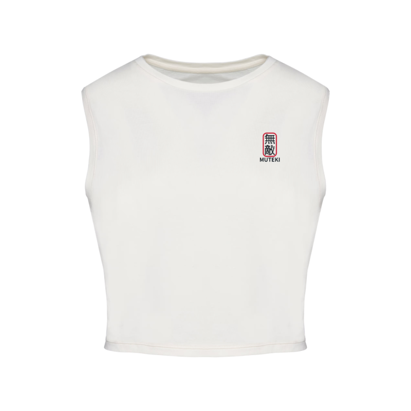 Crops top écoresponsable sans manche - Beige