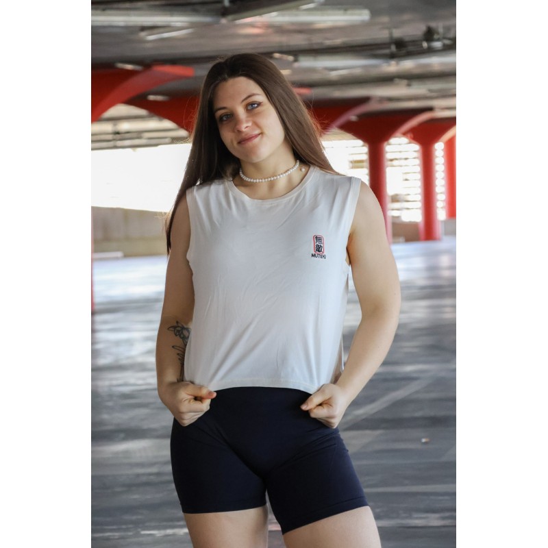 Crops top écoresponsable sans manche - Beige