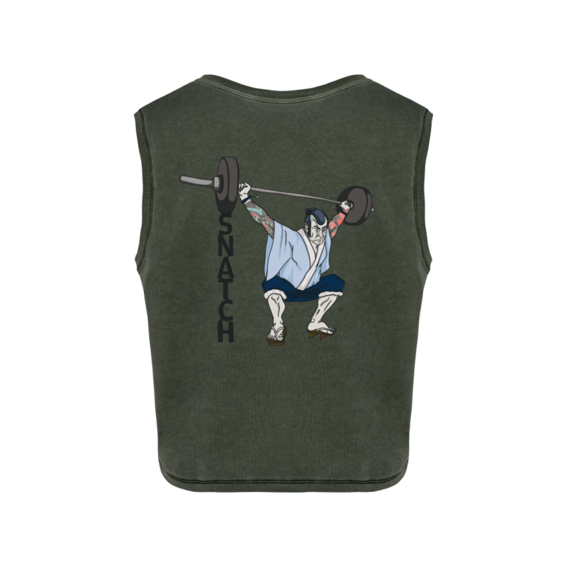 Crops top écoresponsable sans manche - Kaki