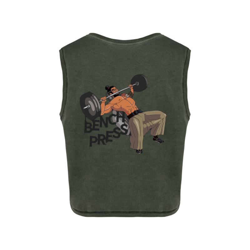 Crops top écoresponsable sans manche - Kaki