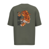 T-shirt écoresponsable oversize - Kaki - Tigre Domo