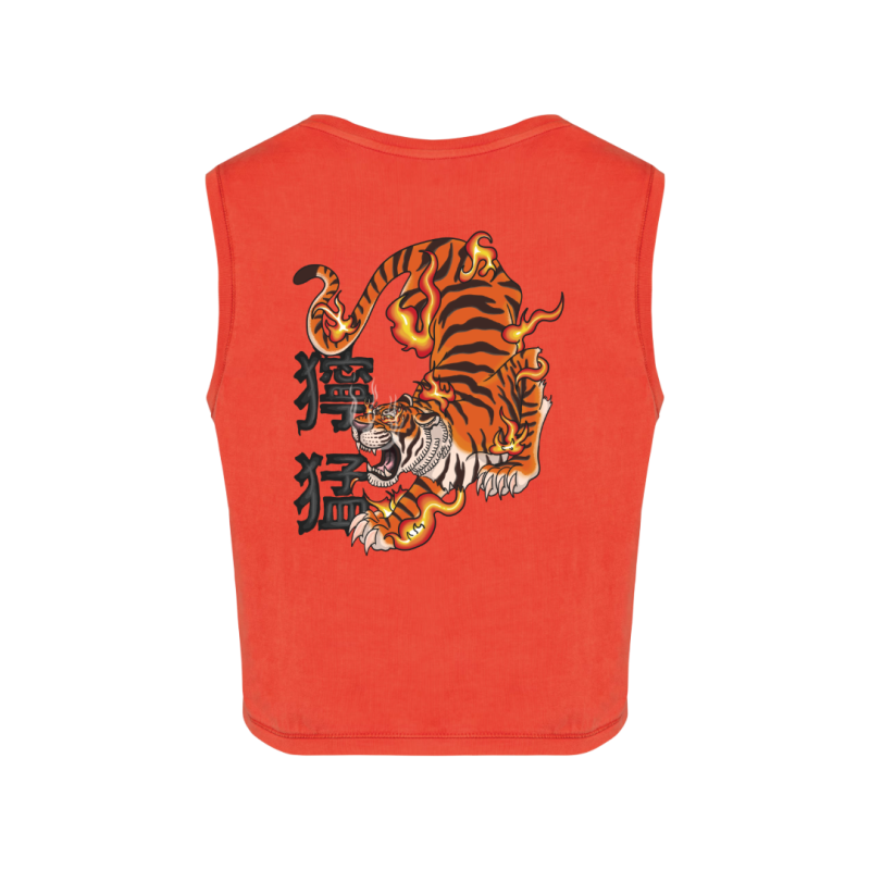 Crops top écoresponsable sans manche - Brick - Tigre Domo