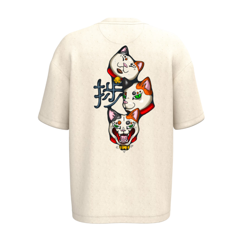 T-shirt écoresponsable oversize - Beige - HAKA - Les trois évolutions