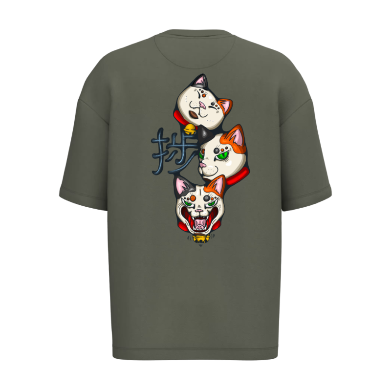 T-shirt écoresponsable oversize - Kaki - HAKA - Les trois évolutions