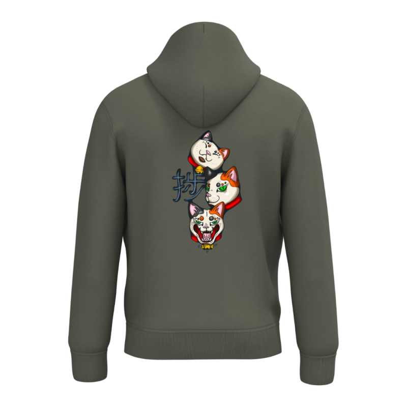 Sweat-shirt écoresponsable à capuche - Kaki - HAKA - Les trois évolutions