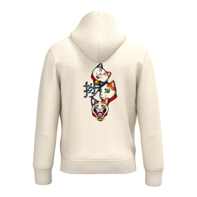 Sweat-shirt écoresponsable à capuche - Beige - HAKA - Les trois évolutions