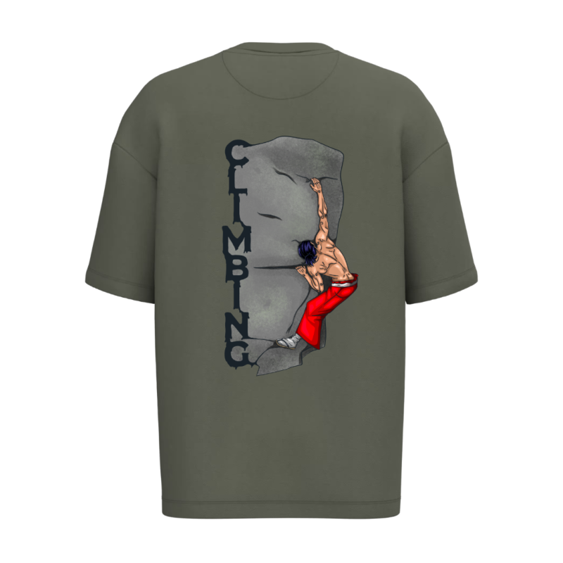 T-shirt écoresponsable oversize - Kaki - Climbing