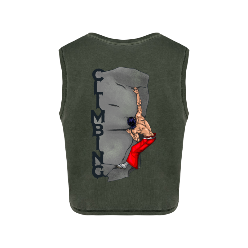 Crops top écoresponsable sans manche - Kaki - Climbing