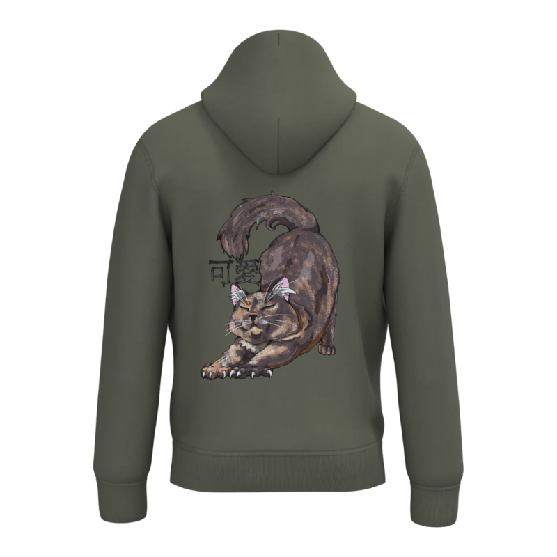 Sweat-shirt écoresponsable à capuche - Kaki - Queen Titi