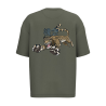T-shirt écoresponsable oversize - Kaki - Leopard KIKAI